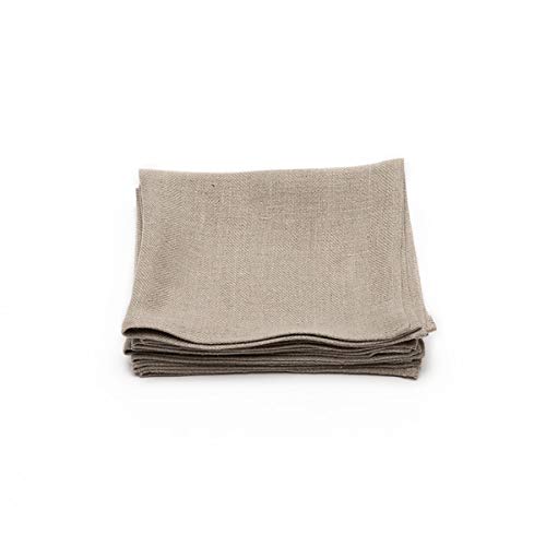 LinenMe Set of 4 Napkins Natural Linen Lara, 42 x 42 cm