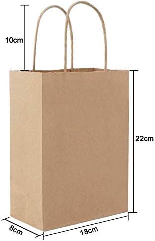Brown Paper Bags AUERVO 30Pcs Gift Bags, Kraft Paper Sandwich Lunch Bags Food Grocery Bags for Shopping Packaging Birthday Party Wedding 22 x 18 x 8 cm