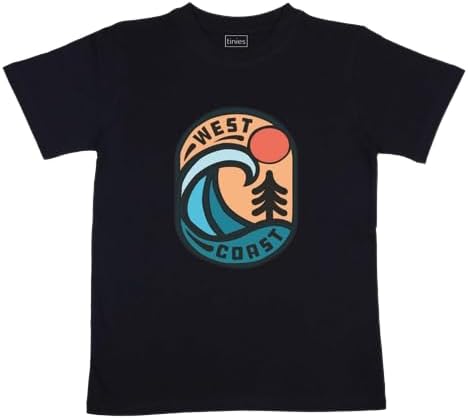 tinies WEST Coast Printed Black Cotton Crew Neck Kids T-Shirt for Boy Kid