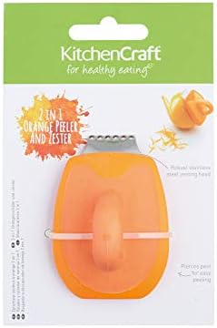 KitchenCraft Healthy Eating 2-in-1 Orange Peeler / Citrus Zester - Orange