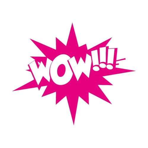 Peintures murales et stickers muraux en vinyle Publicité Word Wow Ventes Bandes dessinées pour enfants 68x81.6cm Amovible sans laisser de colle RoseRouge
