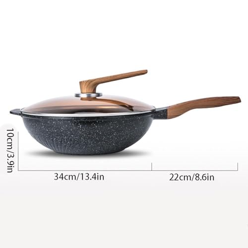 Wok de aluminio fundido con recubrimiento antiadherente 13.4 pulg miniatura 6