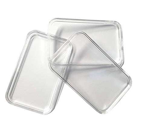 Kapseln 1 oz Barren 28 x 50 mm (10 Stück) Gold & Silber rechteckige Münzkapsel Dose Goldbarren Silberbarren Unze (10 Stück)