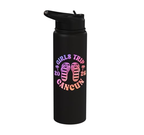 Besties Vacation Beach Weekend Girls Trip 2026 Cancun Mexico Stainless Steel Insulated Water Bottle