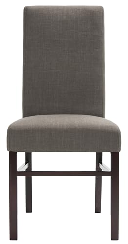 SAFAVIEH Home Collection - Classic Dark Charcoal Upholstered Side Chair, Linen Blend Dining Accent Chair with Sturdy Wood Frame (HUD8205J)