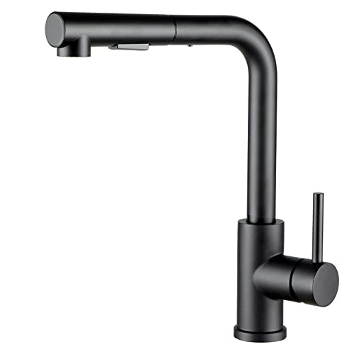 Robinet de cuisine basse pression noir basse pression avec station d'accueil magnétique pivotant à 360° Robinet de cuisine basse pression avec 2 types de jets Cover