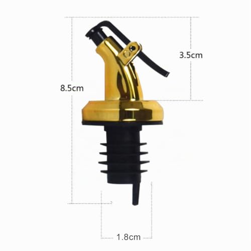 Miniatura 5 de Napacoh Vertedor De Botellas De Aceite, 2 Uds., Salsa De Aceite De Oliva, Vinagre, Tapa De Botella, Tapón, Dispensador, Vertedor, Herramienta De Cocina, Vertedor De Licor Plateado