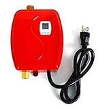 Tankless Water Heater - 3000W Mini Electric Instant Water Heater with LCD Display for Home Kitchen W