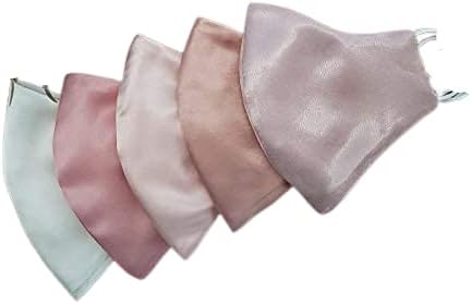 silk-satin 3 play soft elastic face mask for women and girl and men PACK OF 5