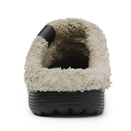 Smajong Womens Fur Lined Clogs Mens Waterproof Slippers Garden Shoes Winter Warm Plush Home House Slippers Indoor Outdoor Mules #TOP4