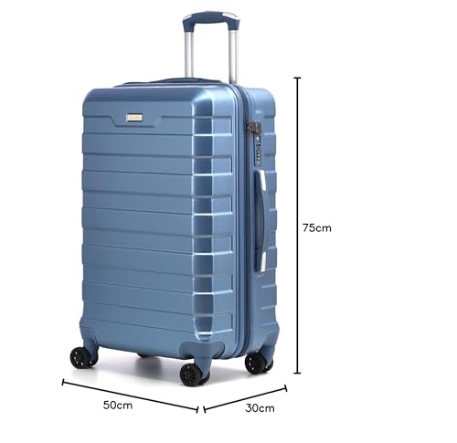 RMW Suitcase Large Medium Cabin Size | Hard Shell | Lightweight | 4 Dual Spinner Wheels | Trolley Luggage Suitcase | Hold Check in Luggage | TSA Combination Lock (Ice Blue, Large 28") - Image 9
