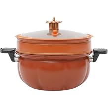 Micro Pressure Cooker 8l Large Capacity Pumpkin Micro Pressure Pot with 1 Practical Steamer Multi-function Micro Pressure Cooking Pot for Gas Cooking Stoves Orange with steamer