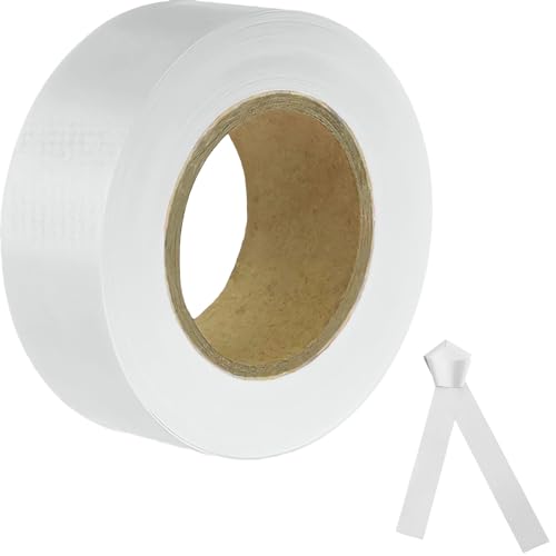 JIZHGRAD White Flagging Tape, Surveyors Tape,1-3/16" × 300' Survey Tape,Tree Marking Ribbon,Non-Adhesive Plastic Ribbon,Trail Marking Tape