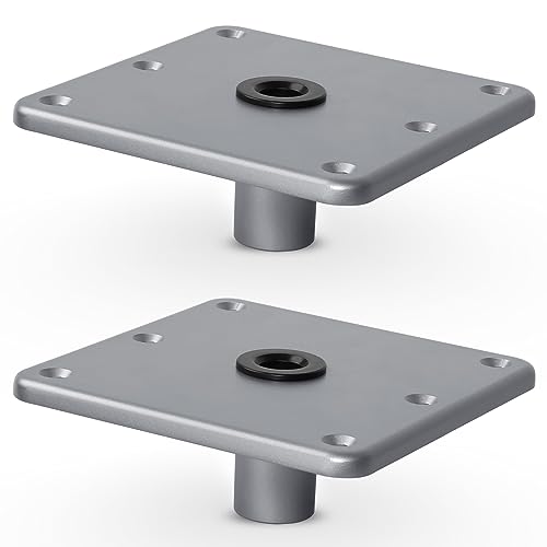 MATINA Boat Seat Base, 7' x 7' Aluminum Boat Seat Pedestals and Bases with 3/4' Pin Post Socket, Heavy Duty Boat Pedestal Base, Boat Seat Mount Plate for Install Boat Seats, 2 Pack