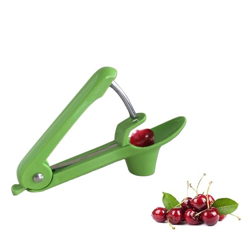 Denoyautor Cereza Y Ciruela, Acero Cerezas Ciruelas Frutas Deshuesador Manual Multifuncional Hogar,Acero Mirabelle Denoyautor Aceitunas Portátil Plástico Cocina para Fruta Deshuesadores (Verde)