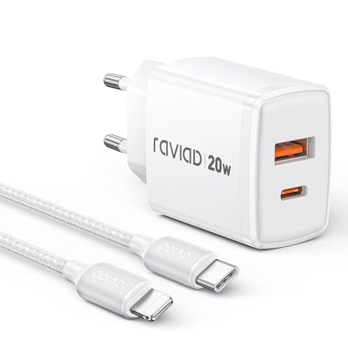RAVIAD iPhone Ladekabel und Schnellladeger&auml;t [MFi-Zertifiziert] 20W iPhone Ladeger&auml;t, 2M USB C auf Lightning Kabel mit Netzteil Power Adapter Ladestecker f&uuml;r iPhone 14 Pro Max 13 Plus 12 11 SE X iPad