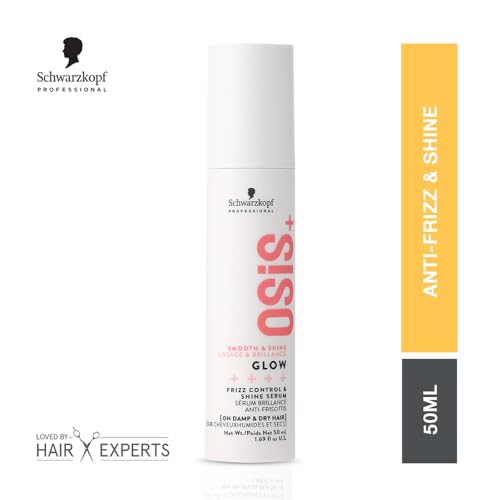 OSiS+ Glow Anti-Frizz Shine Serum - Lightweight Heat Protection & Frizz Control for All Hair Types