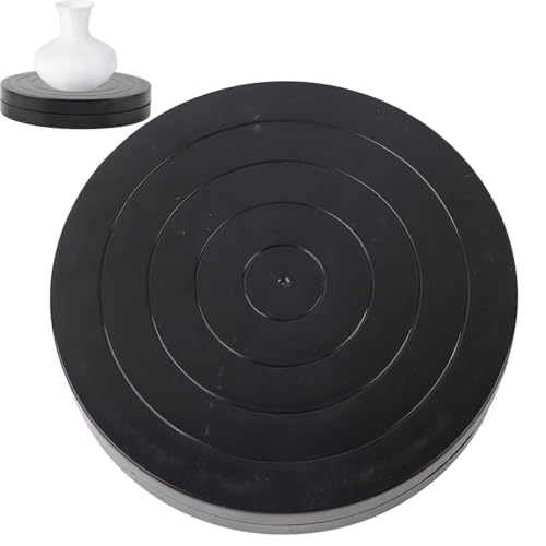 Hapivida Plato Giratorio Cerámica, Herramienta Giratoria con Rodamientos de Bolas para Escultura y Decoración Diámetro 17.8 cm Negro Plástico para Artistas y Decoración de Pasteles