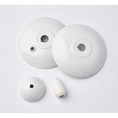 Image of Kathy Ireland Home FN300WW Steel Bowl Cap for Ceiling Fan Light Fixtures, Appliance White Finish, Finial Pack