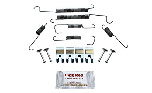 Image of Bigg Red - Parking Hand Brake Shoe Fitting Kit - LUCAS/TRW Brake System and Rear Brakes Drum dia 203mm, Shoe width 38mm - Compatible with,