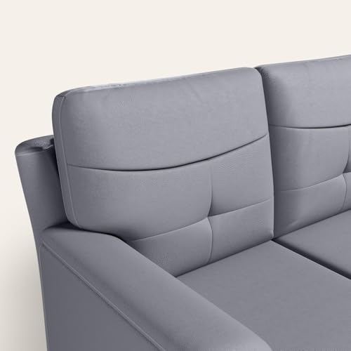 Image of Interio by Godrej Sofa Opulence 2 Seater Synthetic Leather Sofa for Living Room, 1-Year Warranty, Solid Wood, Nimbus Grey