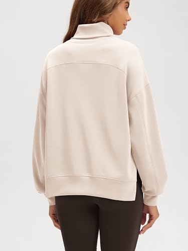 ODODOS Modal Soft Split Hem Turtleneck Sweatshirts for Women Long Sleeve Casual Pullover Top3