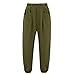 bawilom Womens Summer Wide Leg Pants Elastic Waist Casual Loose Slacks Fashion Beach Vacation Trousers with Pockets Army Green