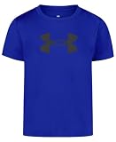 Under Armour Boys' Short Sleeve Logo Graphic T-Shirt, Lightweight & Breathable, Relaxed Fit, Royal Tech Big Logo, 4