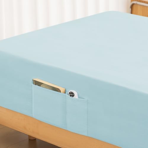 ALYVIA SPRING Cal King Fitted Sheet, Light Blue, 72x84