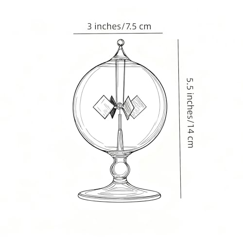 DORAMI Clear Solar Power Crookes Radiometer Sun Light Energy Glass Windmill Spinning Vanes