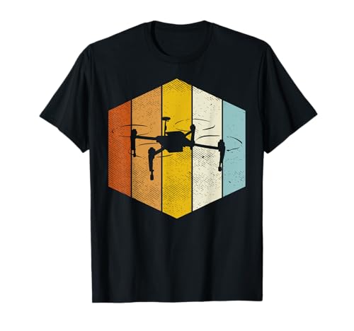 Drone Hexagon Retro Quadcopter FPV UAV Pilot Operator Gift T-Shirt