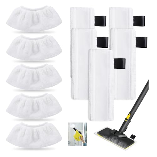 Bieiyhe 10 Pcs Paños Microfibra Vaporeta,Paños de Repuesto para Limpiador a Vapor,Almohadillas de Limpieza a Vapor,Accesorios de Mopa,Paños de Suelo Lavables para Kärcher Easyfix SC1,SC2,SC3,SC4,SC5