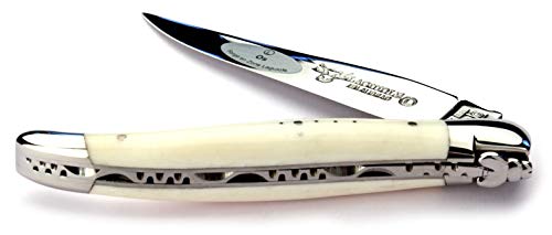 Laguiole En Aubrac Handmade Knife 12 Cm L0212Osifi - Cattle Bone Handle - Special Edition With Blade And Bolsters Stainless Steel Shiny #TOP4