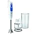 Braun Minipimer 3 MQ3020 - Batidora de mano de 700W con Brazo Metálico, 2 velocidades, Antisalpicaduras, 2 Accesorios (Minipicadora de 350 ml, Vaso Medidor 600 ml), Color Blanco y Azul