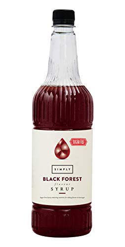 Simply Sugar Free Black Forest Syrup Low Calorie Vegan & Nut Free Flavoured Syrup for Coffee Cocktails & Baking (1 Litre)