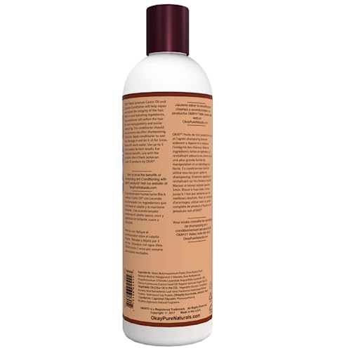 Okay | Black Jamaican Castor Oil & Lavender Conditioner | For All Hair Types & Textures | Moisturize, Strengthen & Regrow Hair | With Argan Oil | Free Of Sulfate, Silicone & Paraben | 12 Oz #TOP2