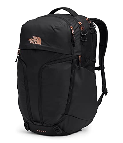 The North Face Women's Surge Commuter Laptop Backpack, Tnf Black/Burnt Coral Metallic, One Size #TOP16