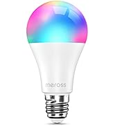 Meross Smart LED Lampe, WLAN dimmbare Glühbirne intelligente Mehrfarbige Birne Äquivalent 60W E27...