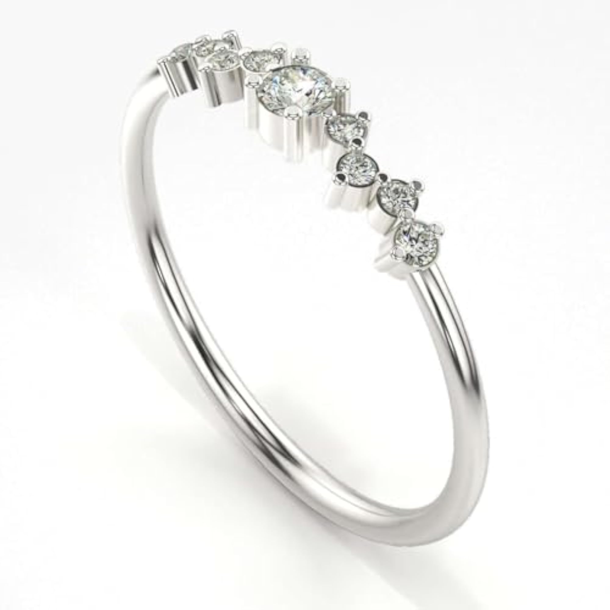 Sterling Silver & Lab Grown Diamond Ring, Stylish Gift