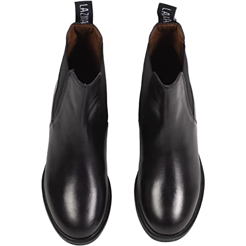 Foto von Lazura - Jodhpur Reitstiefelette Basic Plus | Kinder, Herren & Damen Stiefeletten mit Elastikeinsatz & Pull-On | schwarze Chelsea Boots aus Leder | Reitschuhe in Größe 38