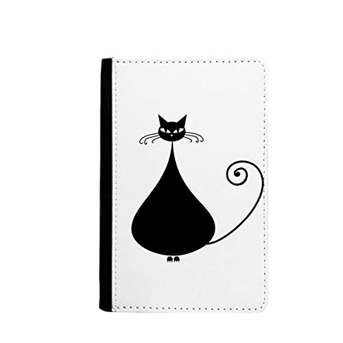Étui portefeuille pour passeport motif chat noir, le cadeau parfait pour voyageurs