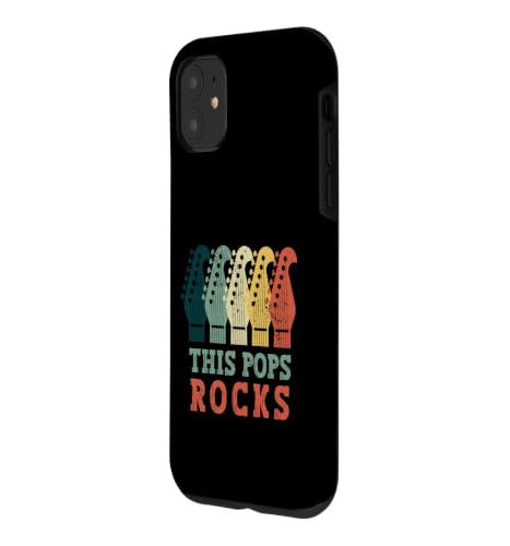 Guitare Pop Rocks Vintage Fête des Pères Amateur de Musique Rétro Coque pour iPhone 11 – vue 2