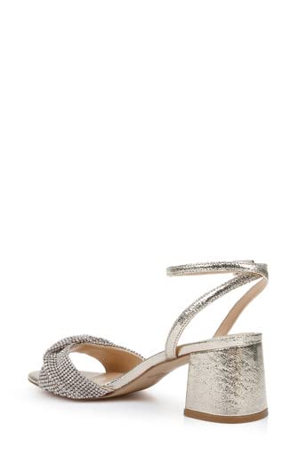 Jewel Badgley Mischka Ansley Metallic Mesh Block Heel4
