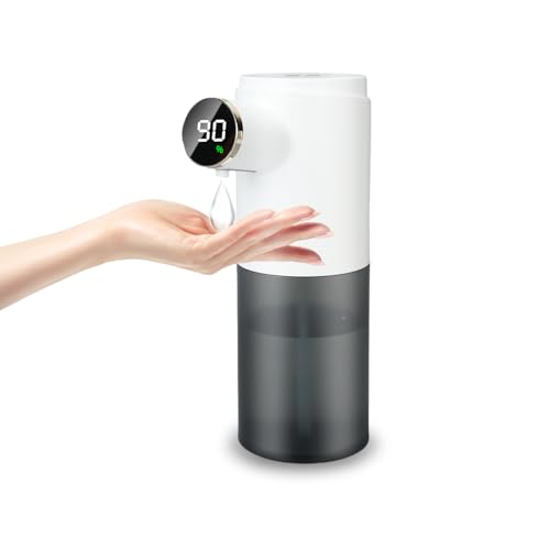 Dispensador automático de jabón sin contacto con sensor de movimiento infrarrojo, impermeable, manos libres, 3 velocidades, pantalla LED ajustable, dispensador de jabón de gel, perfecto para cocina,