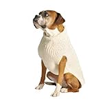 Chilly Dog Natural Cable Knit Dog Sweater (XXX-Large) Beige