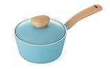 Neoflam Retro 1.5qt Covered Cast Aluminum Saucepan with Soft-Touch Grip and Ecolon Nonstick Coating