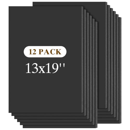 Mat Board Center 12 Pack 13x19 Black Foam Boards Acid Free 1/8 inch Thick