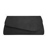 YYW Women Clutch Purse Evening Envelope Bags Elegant Velvet Shoulder Crossbody Handbag for Party Wedding Prom (Black)