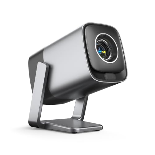 Image of [2800 ANSI & Auto Focus]Silver Smart Mini Projector with WiFi and Bluetooth, XuanPad 4K Support Movie Projector, Portable Native 1080P Outdoor Projector with 360 Stand