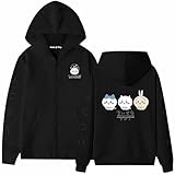 [PeffcApfIe] ちい ハチワレ うさぎ ジッパー付きパーカー 男女 トレーナー プルオーバー パーカ 上着 長袖 ゆったり 内起毛 保温 カジュアル ジャケット カップルルック 春秋冬 青春 日常着 通学 通勤 XL